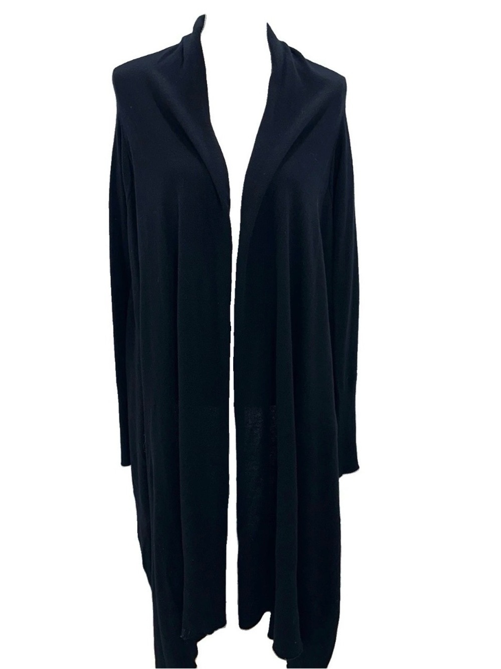 DKNY Black Open-Front Front Long Cardigan